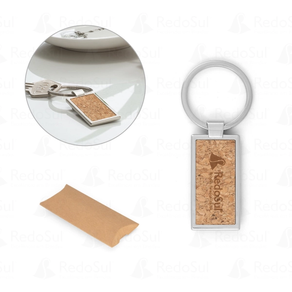 Chaveiro Personalizado em Metal e Cortiça Chaveiro Personalizado em Metal e Cortiça